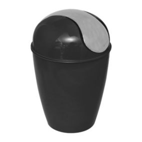 Poubelle de salle de bain 5.6L avec couvercle à bascule - Noir