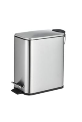 Poubelle de salle de bain 5L à pédale chromé en acier inoxydable Elland GoodHome