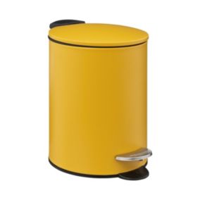 Poubelle de salle de bain en métal Jaune Soft Close 3 L