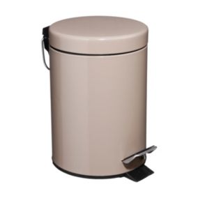 Poubelle de salle de bain en métal Taupe 3 L