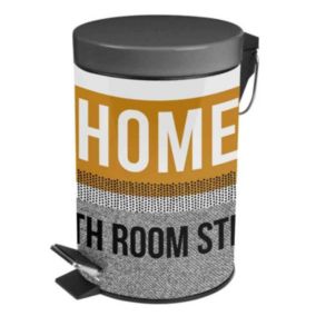 Poubelle de Salle de Bain "Street" 3L Ocre & Gris