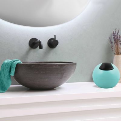 Poubelle de salle de bains 1L ronde bleu aqua, Spirella Bowl