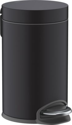 Poubelle de salle de bains à pédale 3 litres, noir mat, Hansgrohe