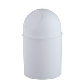 Poubelle de salle de bains ronde 1 litre Glomma en polypropylène coloris blanc Ø13,5 x H.22,5 cm