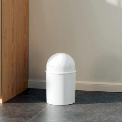 Poubelle de salle de bains ronde 1 litre Glomma en polypropylène coloris blanc Ø13,5 x H.22,5 cm