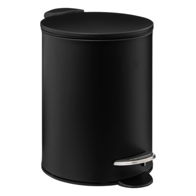 Poubelle de salle de bains ronde 3 litres en métal coloris noir, Ø17 x H.25,5 cm, 5Five