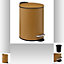 Poubelle de salle de bains ronde 3 litres en métal coloris tabac, Ø17 x H.25,5 cm, 5Five