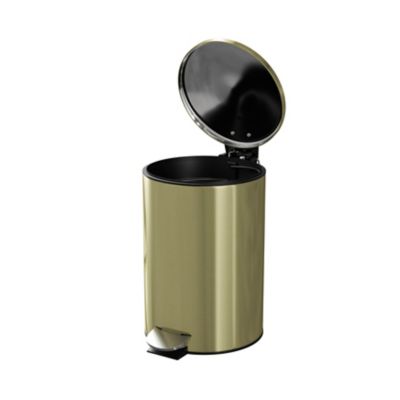 Poubelle de salle de bains ronde 3 litres GoodHome Cavalla en acier coloris or Ø17 x H.25,5 cm