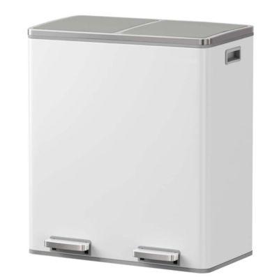 Poubelle de tri 2 compartiments Kitchen Move Major blanc 60 L