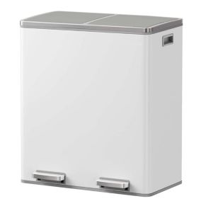 Poubelle de tri 2 compartiments Kitchen Move Major blanc 60 L