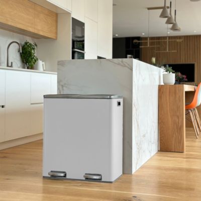 Poubelle de tri 2 compartiments Kitchen Move Major blanc 60 L