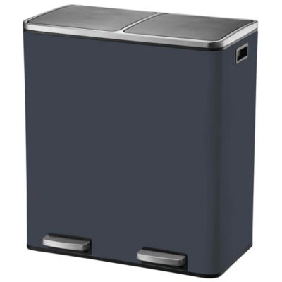 Poubelle de tri 2 compartiments Kitchen Move Major gris 60 L