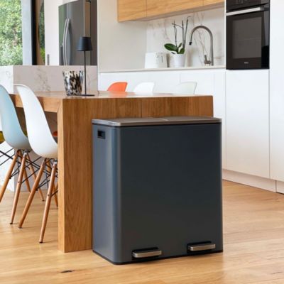 Poubelle de tri 2 compartiments Kitchen Move Major gris 60 L
