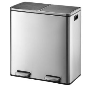 Poubelle de tri 2 compartiments Kitchen Move Major inox 60 L
