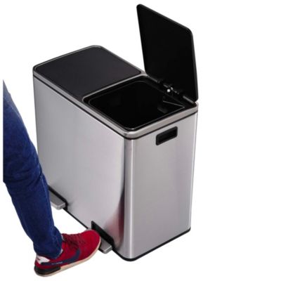 Poubelle de tri 2 compartiments Kitchen Move Major inox 60 L