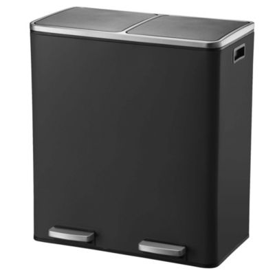 Poubelle de tri 2 compartiments Kitchen Move Major noir 60 L
