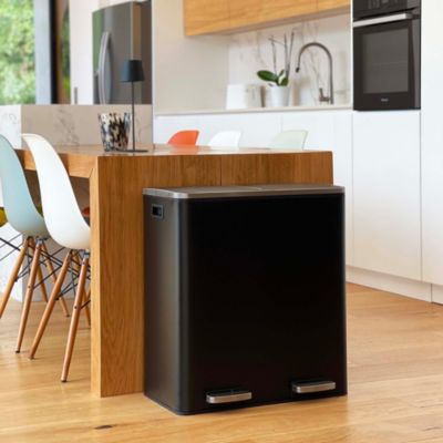 Poubelle de tri 2 compartiments Kitchen Move Major noir 60 L
