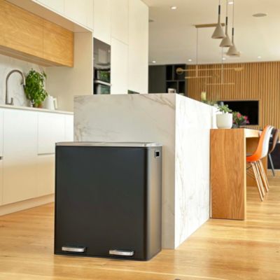 Poubelle de tri 2 compartiments Kitchen Move Major noir 60 L