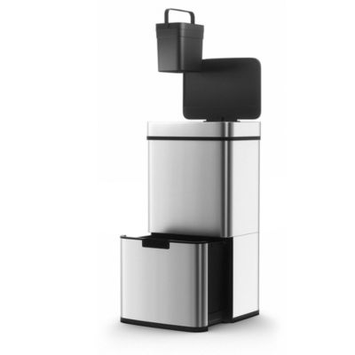 Poubelle de tri 2 compartiments Kitchen Move Narvik inox 75 L