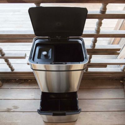 Poubelle de tri 2 compartiments Kitchen Move Narvik inox 75 L