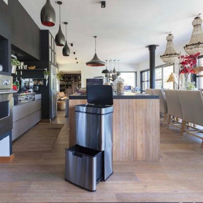 Poubelle de tri 2 compartiments Kitchen Move Narvik inox 75 L