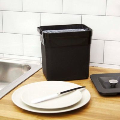 Poubelle de tri 2 compartiments Kitchen Move Narvik noir 75 L