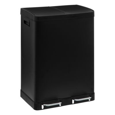 Poubelle de tri 2 compartiments noir mat 60L Five Simple Smart Ariana