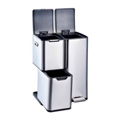 Poubelle de tri 3 compartiments Kitchen Move Haja inox 60 L