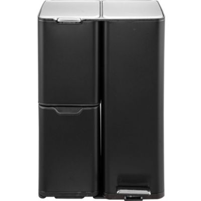 Poubelle de tri 3 compartiments Kitchen Move Haja noir 60 L