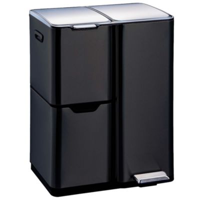 Poubelle de tri 3 compartiments Kitchen Move Haja noir 60 L