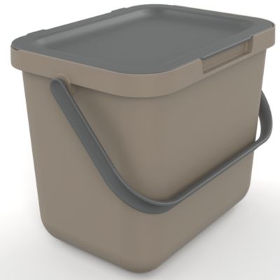 Poubelle de tri avec poignée 6 L Loops Sundis H. 18,7 cm taupe