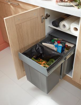 Poubelle de tri coulissante GoodHome Vigote 40 cm, 2 bacs