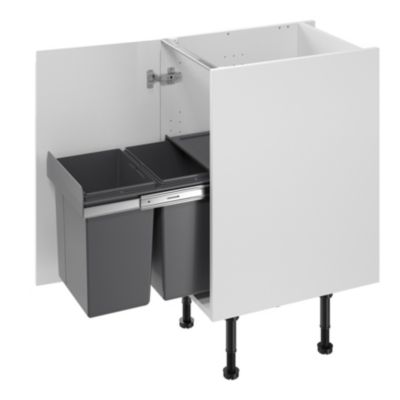 Poubelle de tri coulissante GoodHome Vigote 40 cm, 2 bacs