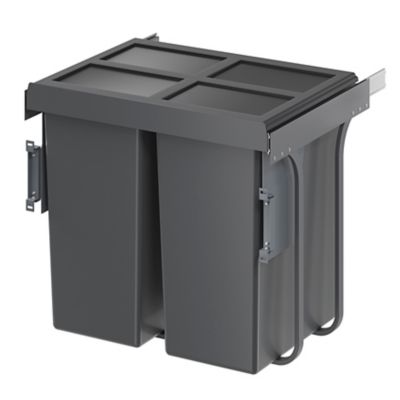 Poubelle de tri coulissante GoodHome Vigote 60 cm, 2 bacs
