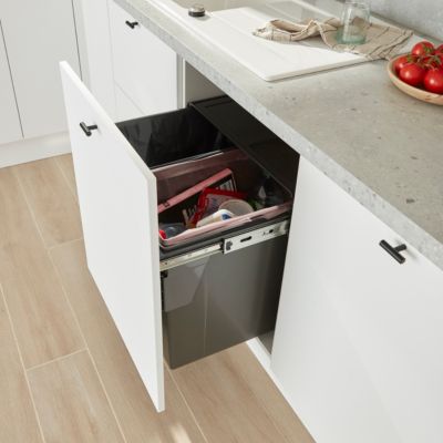Poubelle de tri coulissante GoodHome Vigote 60 cm, 2 bacs