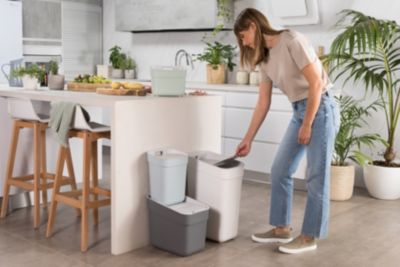 Poubelle de tri Curver Ready to collect blanc 30 L