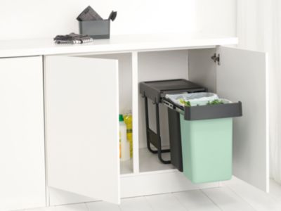 Poubelle de tri encastrable Brabantia Sort & Go 2 x 15 L vert clair
