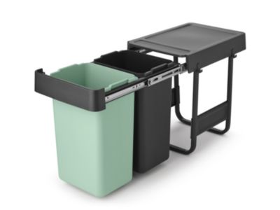 Poubelle de tri encastrable Brabantia Sort & Go 2 x 15 L vert clair