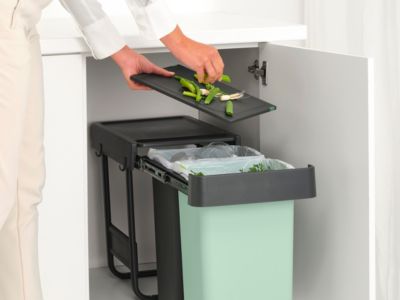 Poubelle de tri encastrable Brabantia Sort & Go 2 x 15 L vert clair