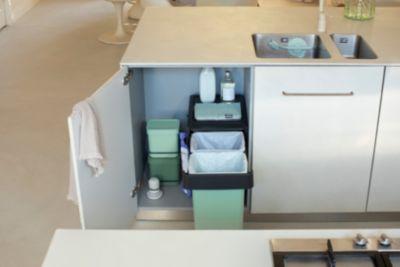 Poubelle de tri encastrable Brabantia Sort & Go 2 x 15 L vert clair