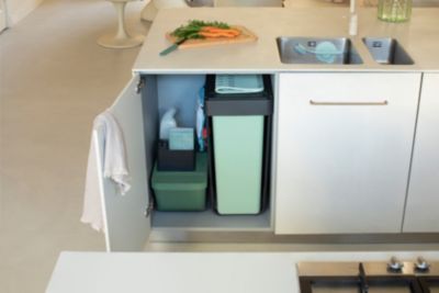 Poubelle de tri encastrable Brabantia Sort & Go 2 x 30 L vert clair
