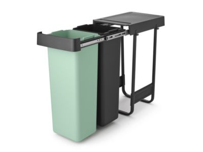 Poubelle de tri encastrable Brabantia Sort & Go 2 x 30 L vert clair