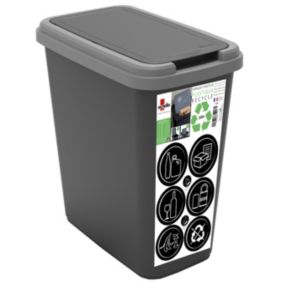 Poubelle de tri noire Sundis Green bin 25 L