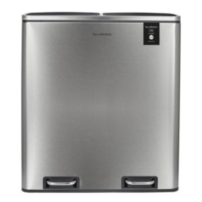 Poubelle de tri à pédale 2 x 30L, inox edition - 904