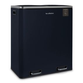 Poubelle de tri à pédale 2 x 30L, midnight blue edition - 908
