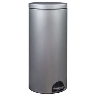 Poubelle à pédale 30l gris métal Rossignol 90141