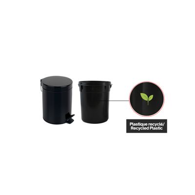 Poubelle à  pédale Acier SYDNEY 5L Noir Spirella