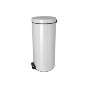 Poubelle à pédale aux ions d'argent Anti Microbes 30 litres - Blanc