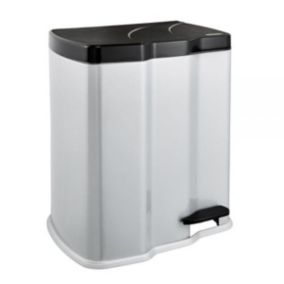 Poubelle à pédale avec 2 bacs 7 et 15 litres
