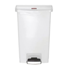 Poubelle à Pédale Frontale Large Blanche 50L Slim Jim Step-On - Rubbermaid